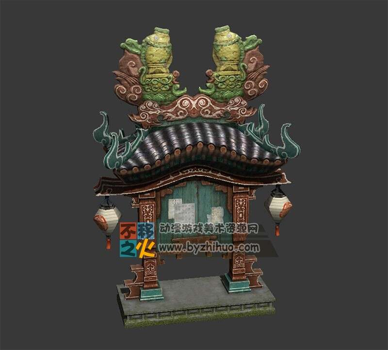 中国风告示牌模型