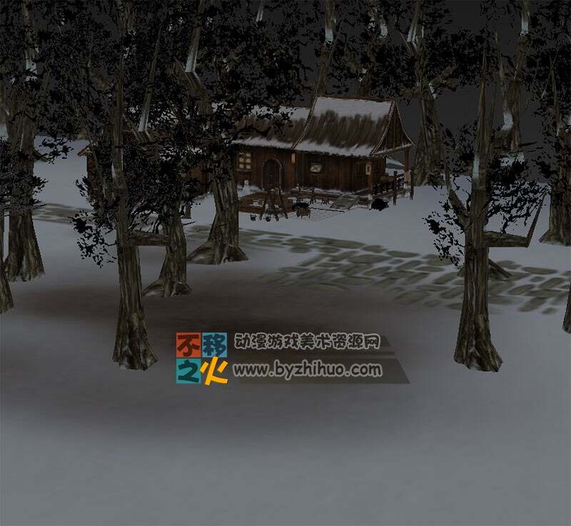 雪景小院模型