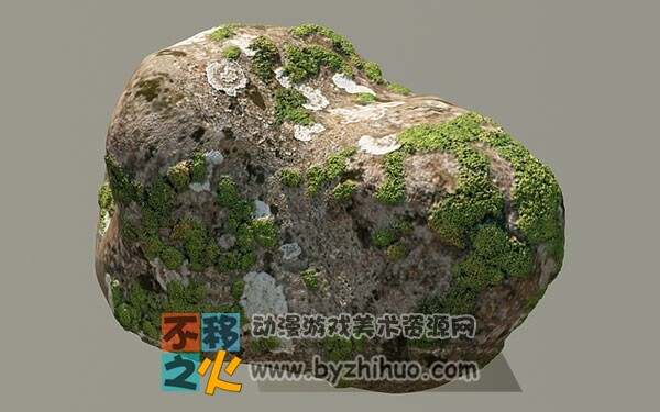 青苔石头模型