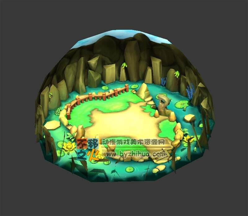 卡通陨石坑模型