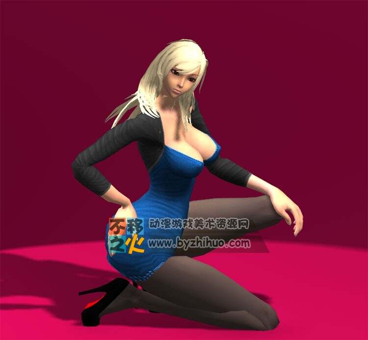 有pose超级性感熟女 Max模型