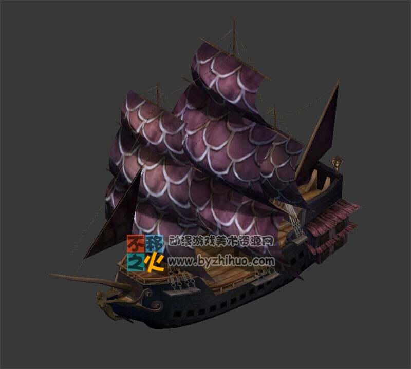 鱼鳞帆船模型