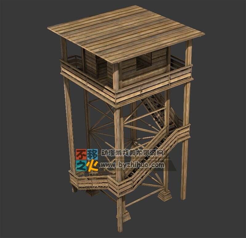 现代木楼模型
