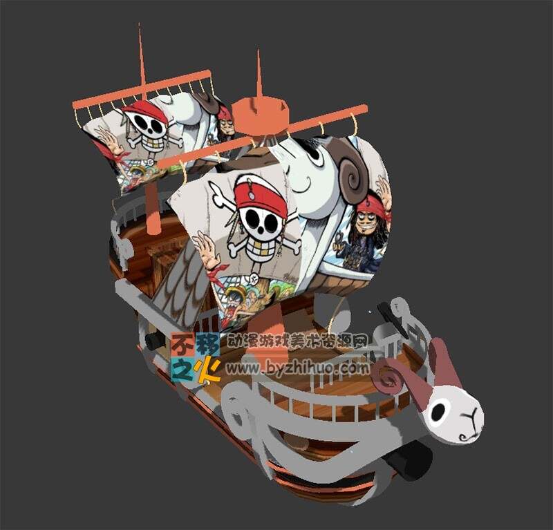 卡通海盗船模型