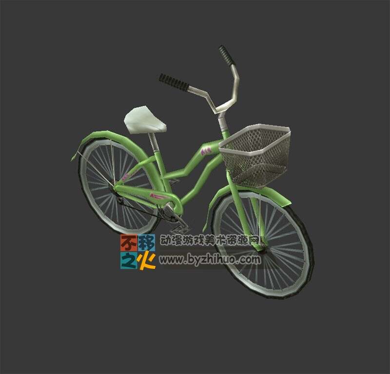 绿色自行车模型