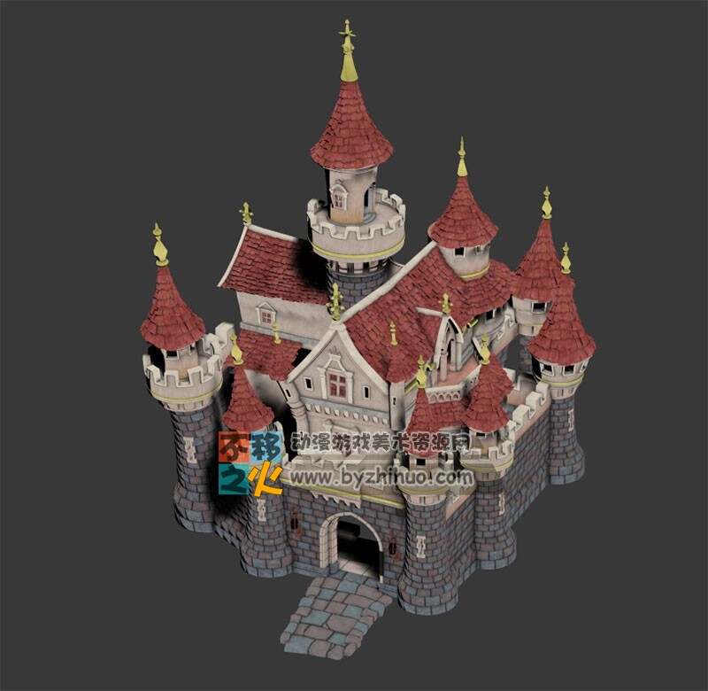 卡通欧洲城堡模型