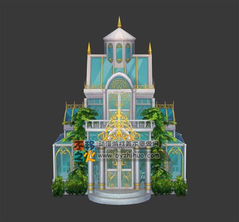 十四格卡通欧式城堡豪宅小屋模型