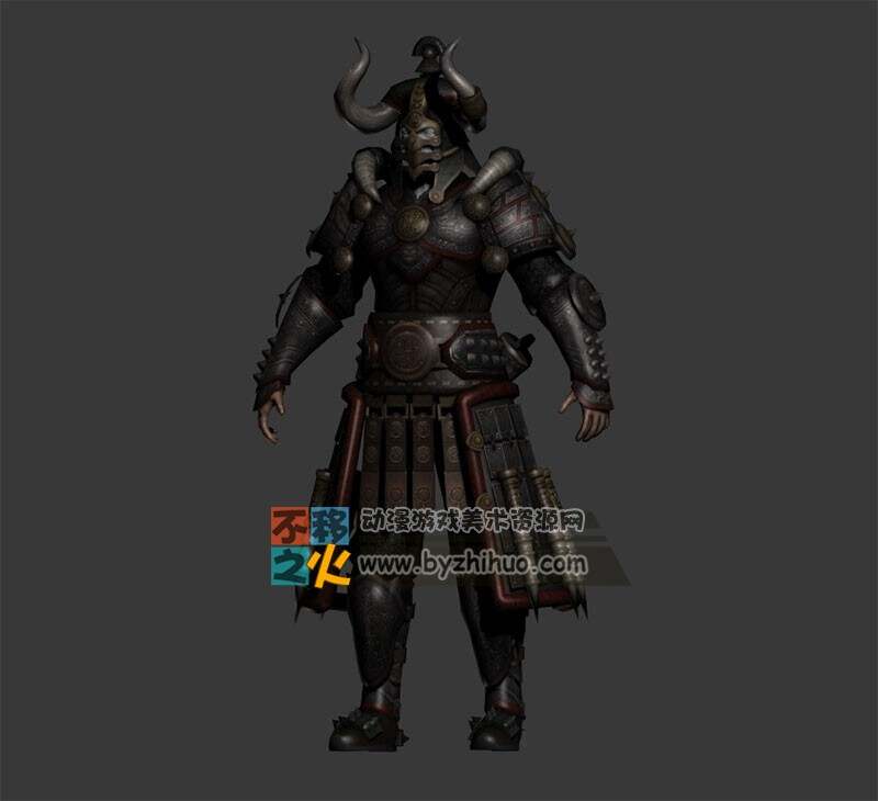 东方风格铠甲战士武将模型