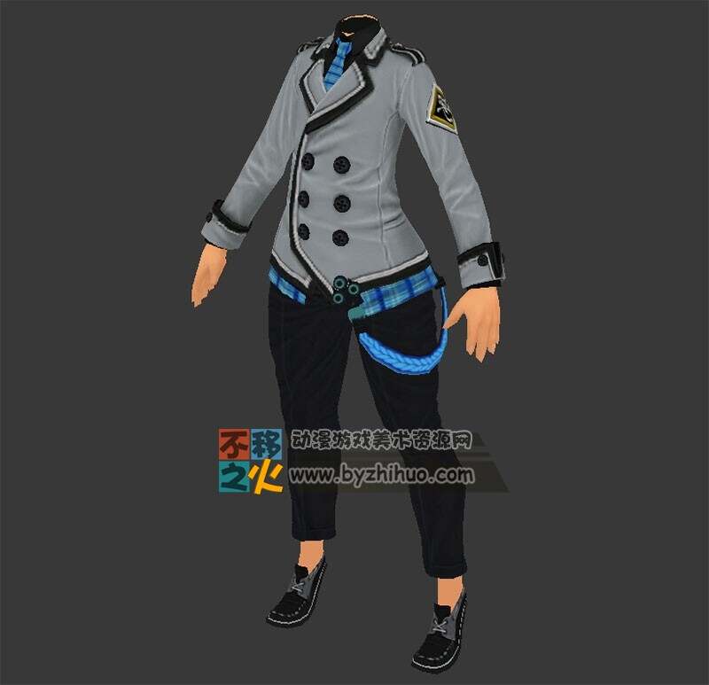 少年体型校服模型