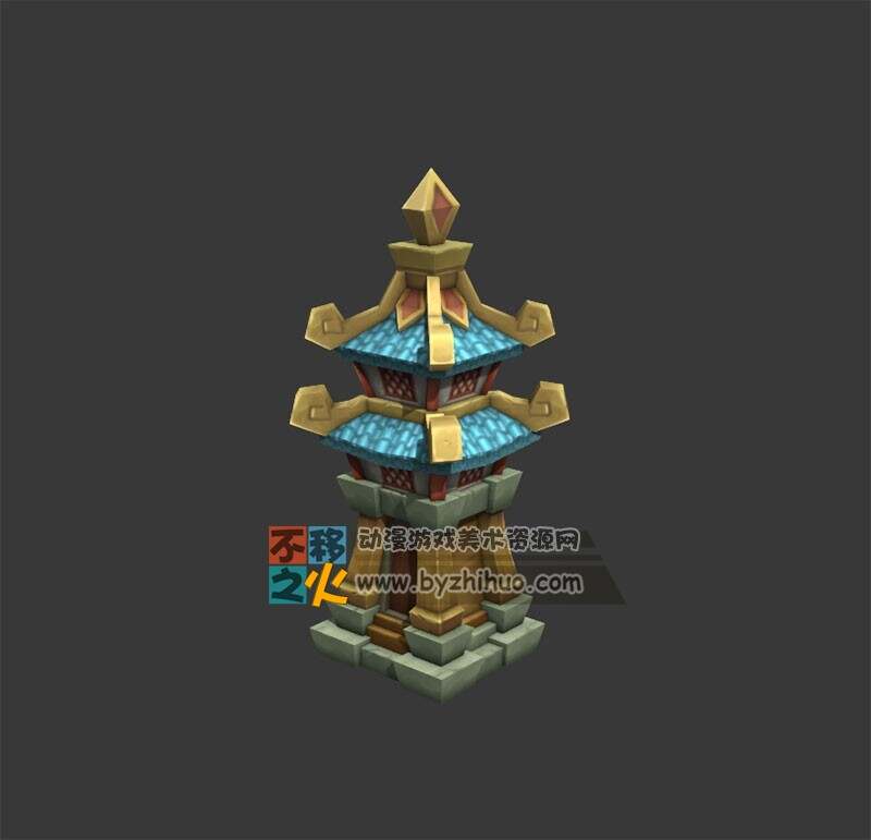 中式古代场景沙盘3D模型 Q版场景小合集