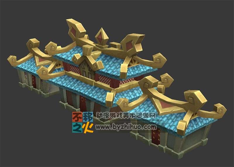 中式古代场景沙盘3D模型 Q版场景小合集