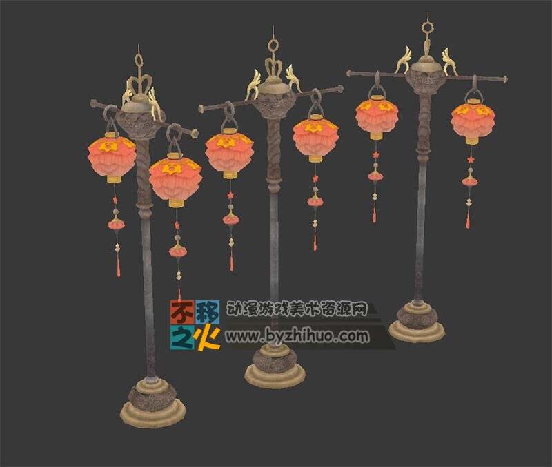 东方风格的宫灯模型