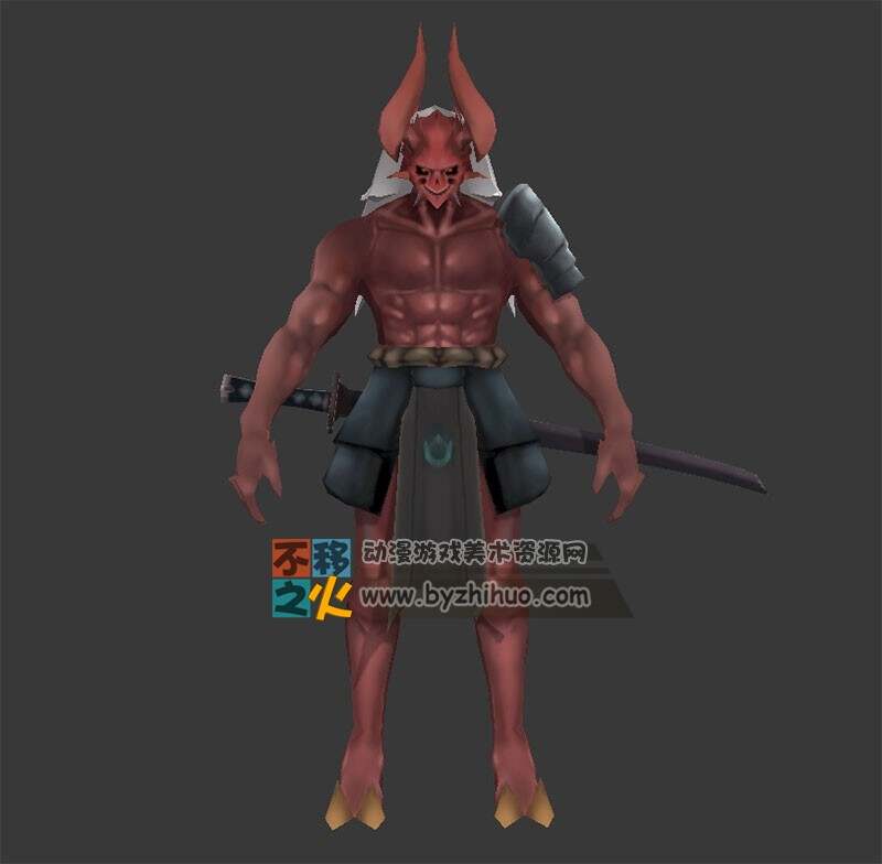 赤鬼武士浪人模型