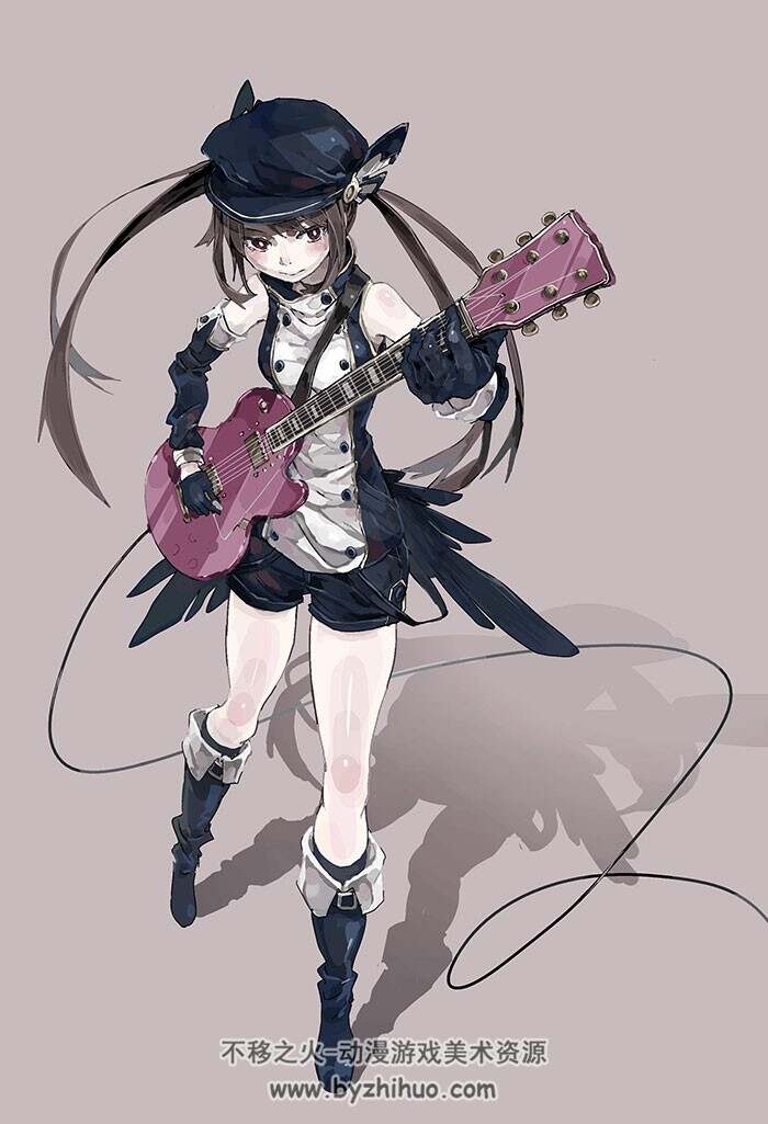 动漫类吉他少女插画素材 50P