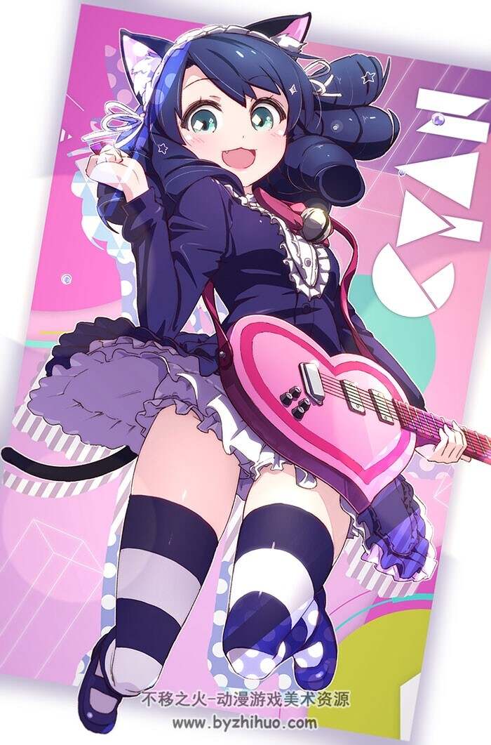 动漫类吉他少女插画素材 50P