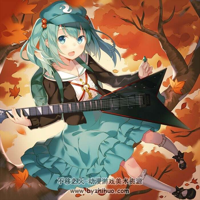 动漫类吉他少女插画素材 50P