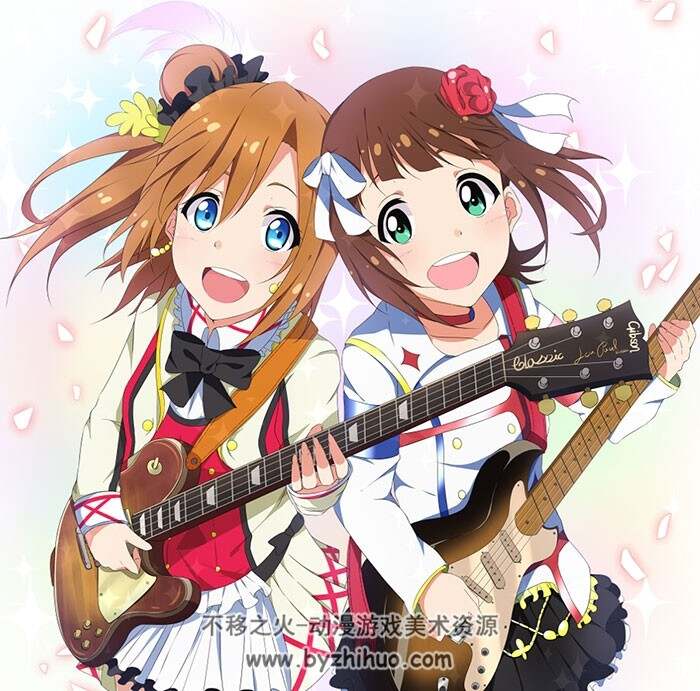 动漫类吉他少女插画素材 50P