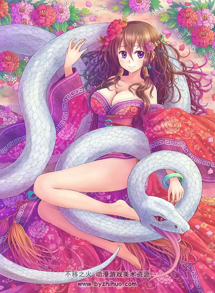 关于蛇的插画图包 388P