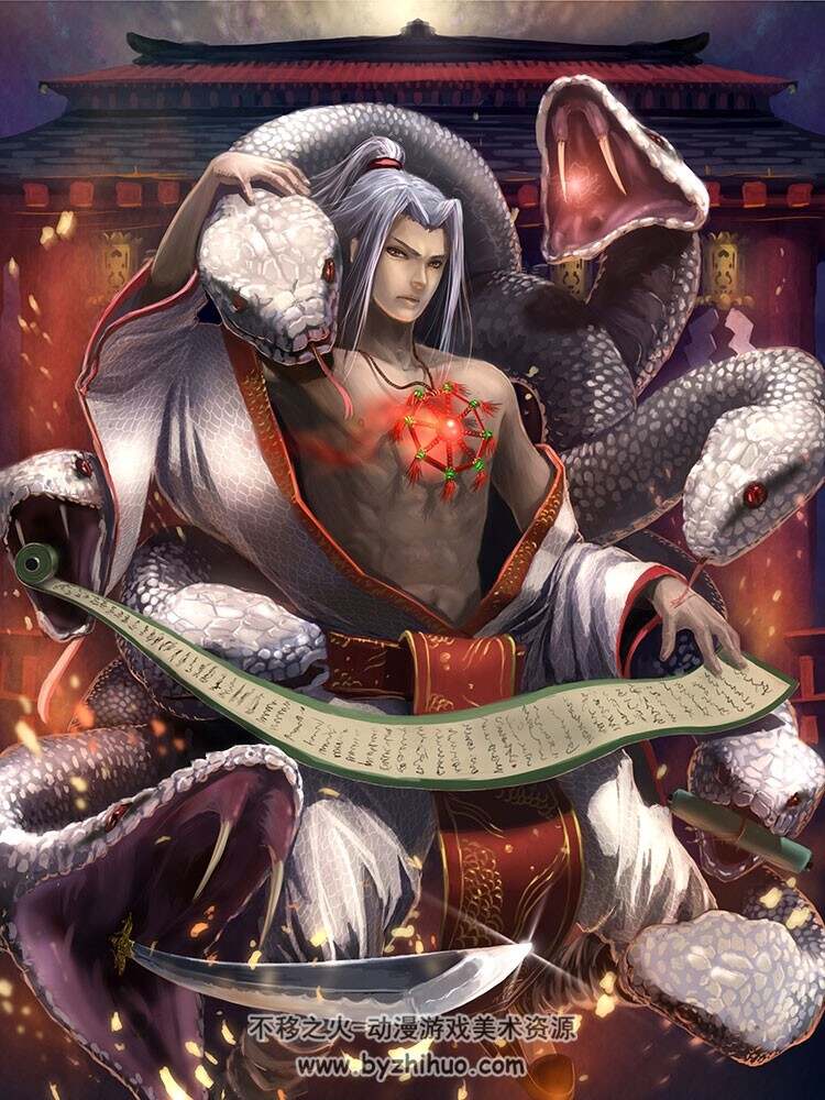 关于蛇的插画图包 388P