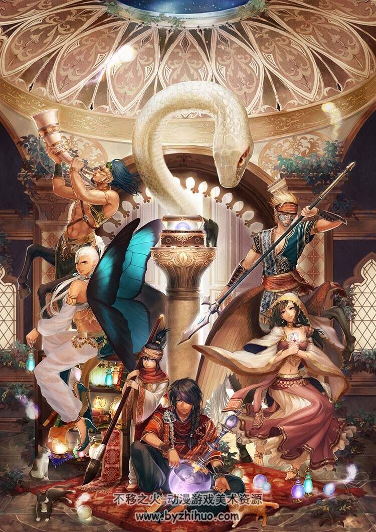 关于蛇的插画图包 388P