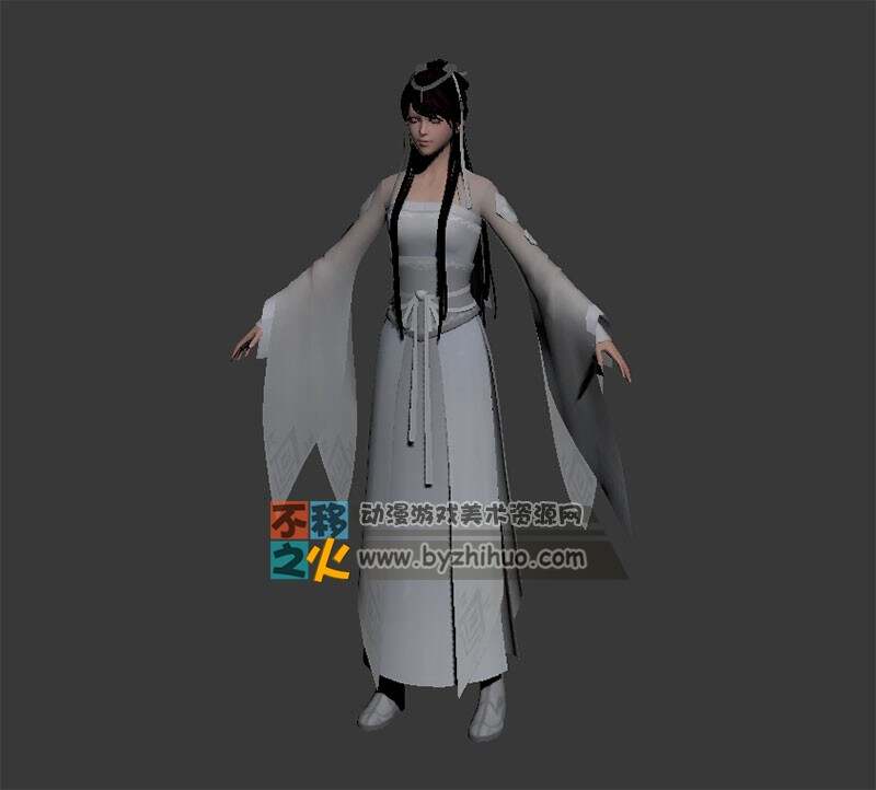 古装黑长发少女模型