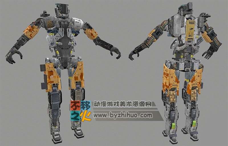 几种颜色的次世代机器人模型