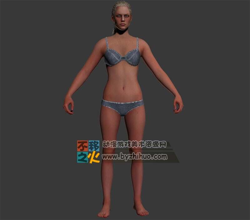 次世代金发女内衣模型