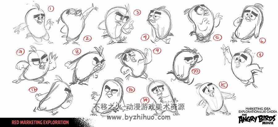 Angry Birds 愤怒的小鸟 原画设定+线稿 175P