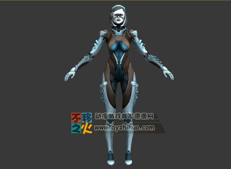 次世代蓝色女机器人模型