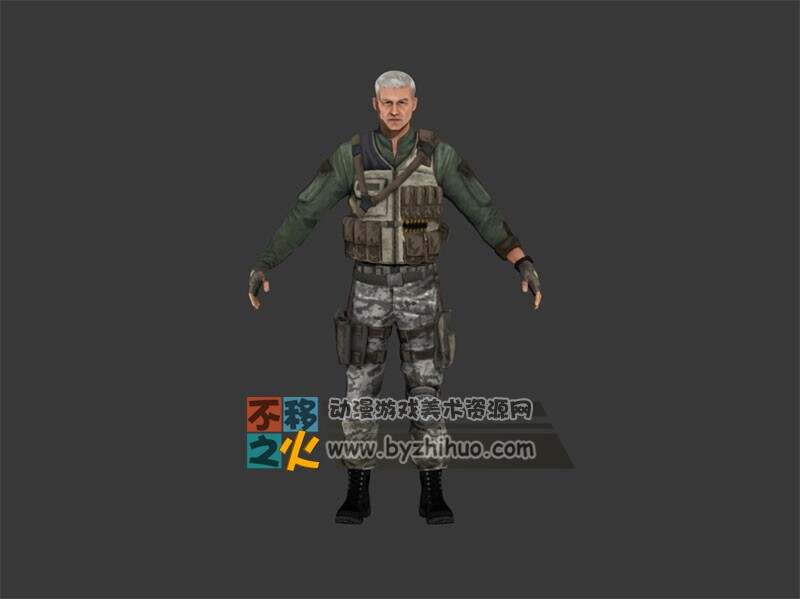 次世代白发士兵战士模型