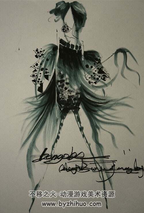董哲 素颜执伞染青黛 插画图集赏析 43P