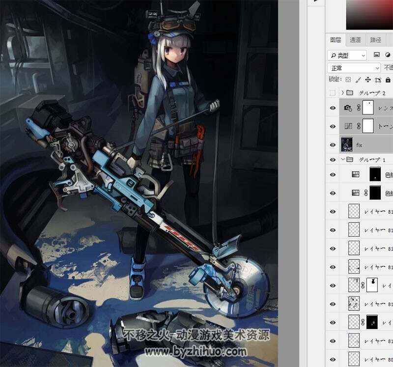 日系萌系插画 PSD分层文件 含详尽作画过程 20P