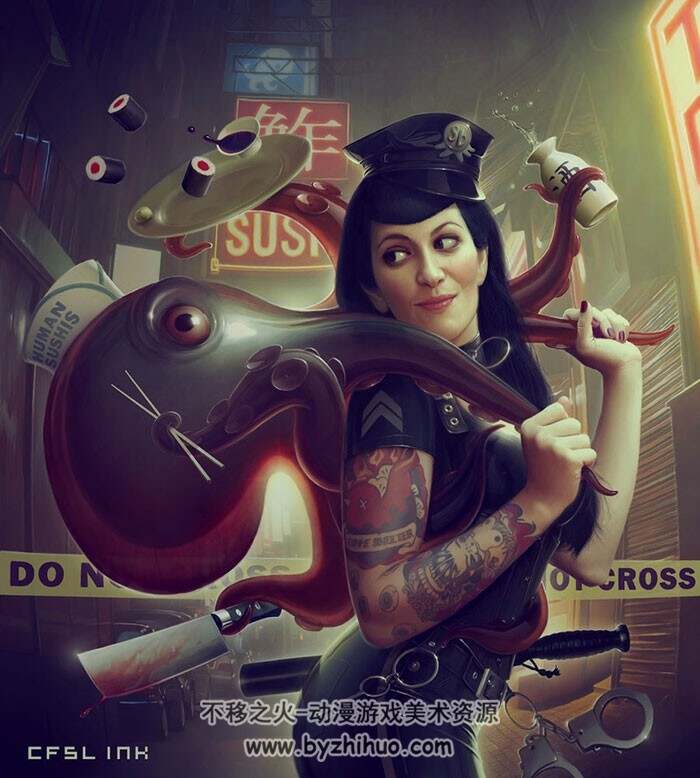 插画师papaninja欧美卡通风格美女CG插画作品合集