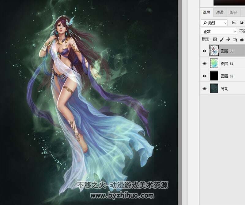 两个东方风美女 PSD分层文件