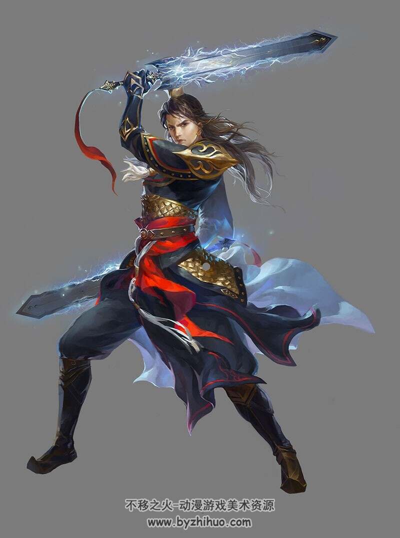 中国古风古风武将女侠角色原画鉴赏