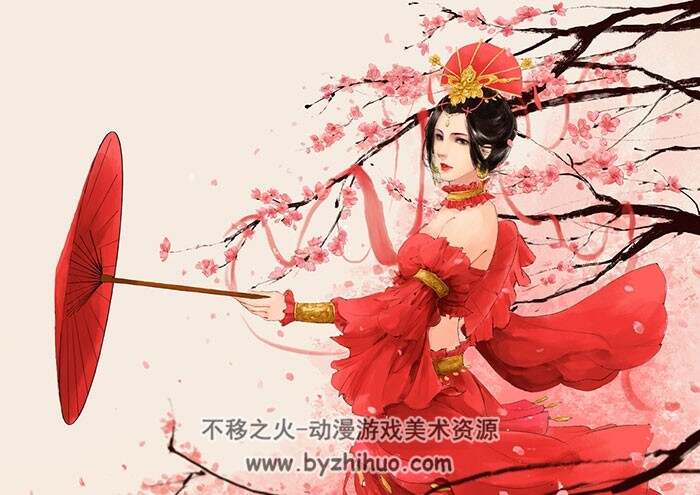 中国古风小清新少女插画鉴赏