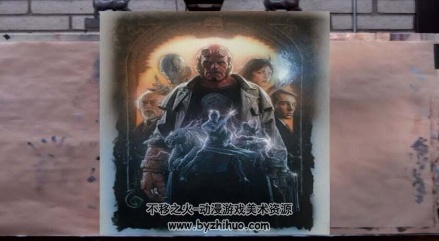 欧美插画家地狱男爵手绘过程
