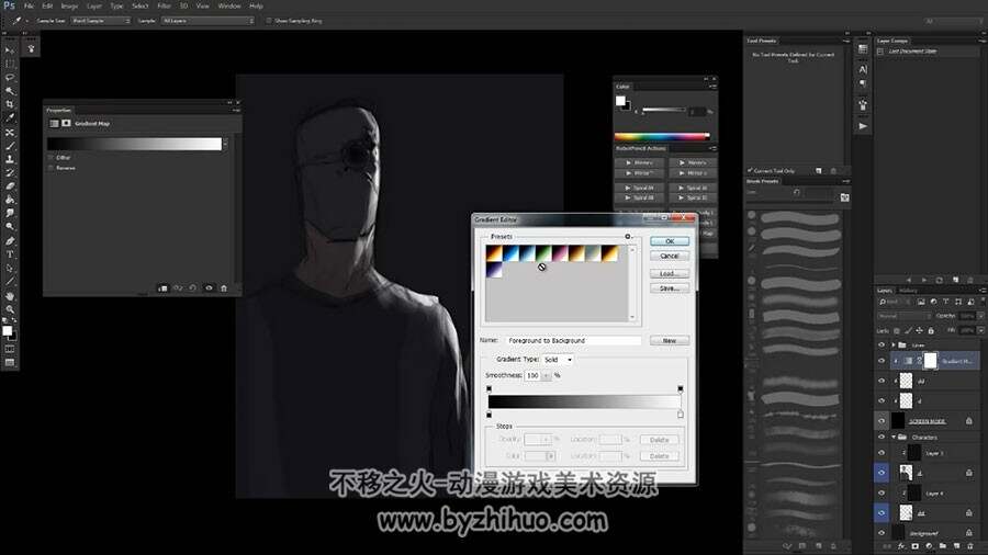 色彩光影CG插画视频教程 含PSD文件附带笔刷