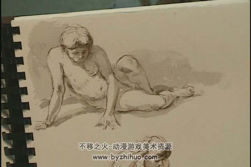 外国美术老师人体素描速写教学视频