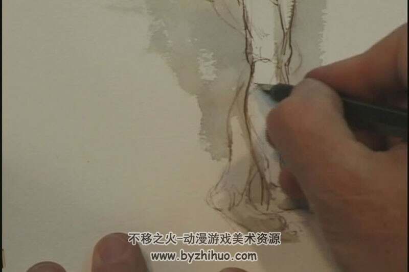 外国美术老师人体素描速写教学视频