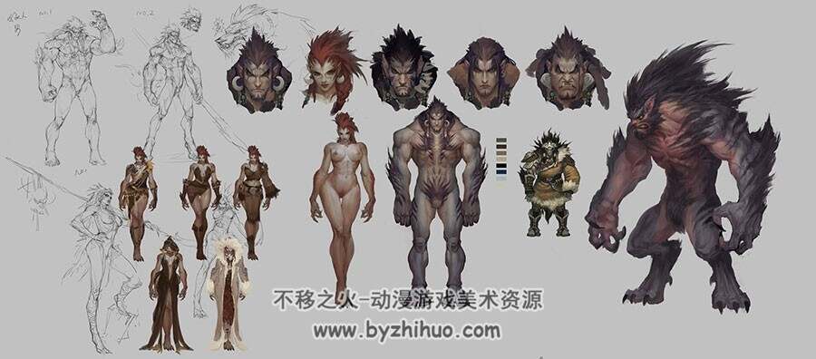 游戏角色原画素材 狼人角色设定 215P
