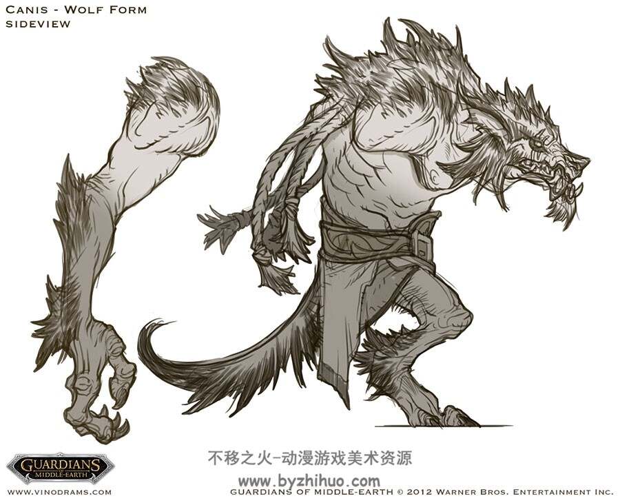 游戏角色原画素材 狼人角色设定 215P