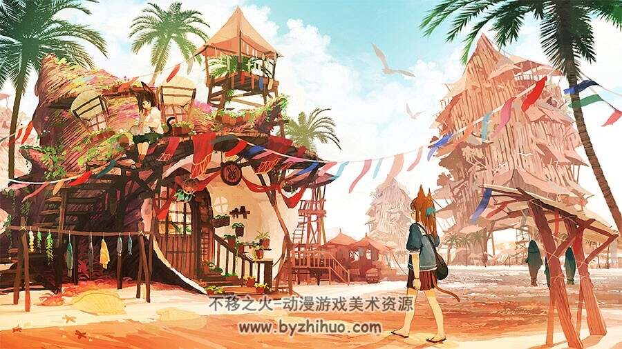 风景美丽的日系插画壁纸 84P