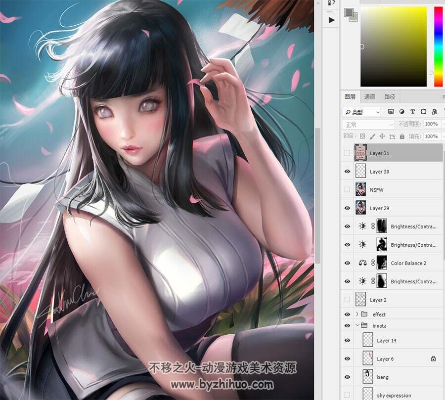 外国女画师Sakimi Chan 同人CG插画画技法教程 附PSD文件 18期
