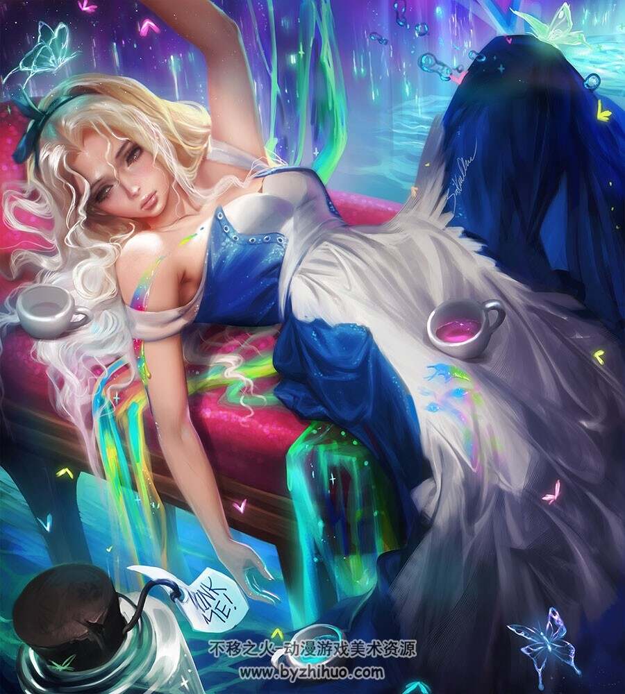 Sakimi Chan外国插画师 金发少女Alice PSD文件