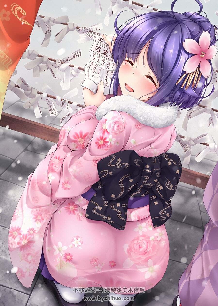 2018年新年 和风少女插画壁纸 好喜庆 288P