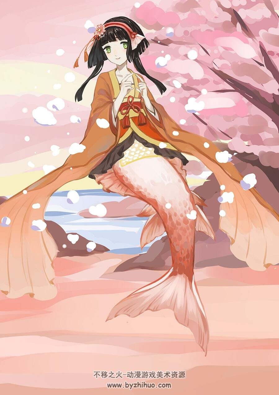 和风唯美人物插画壁纸图包 3191P