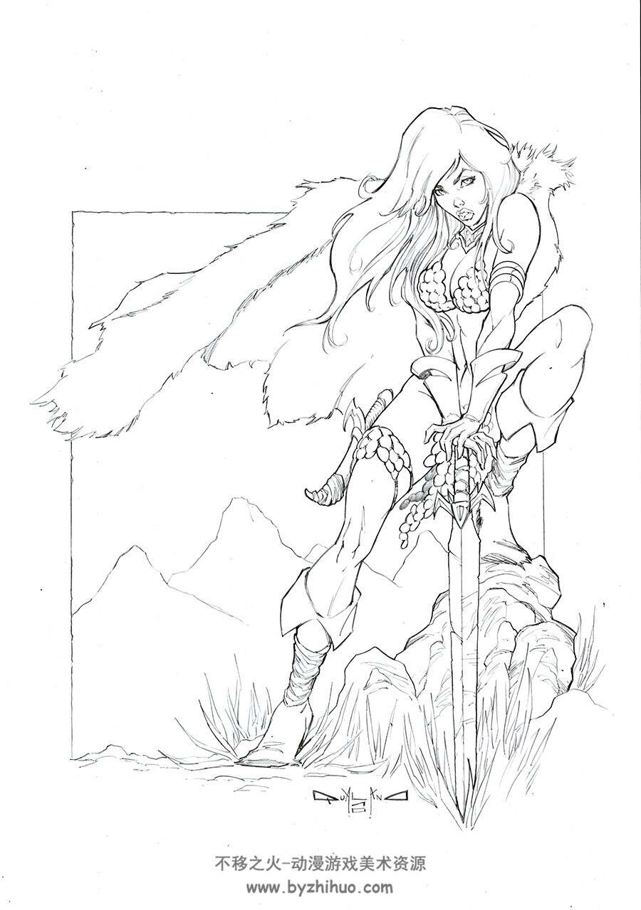 欧美性感女性插画线稿图包分享 339P
