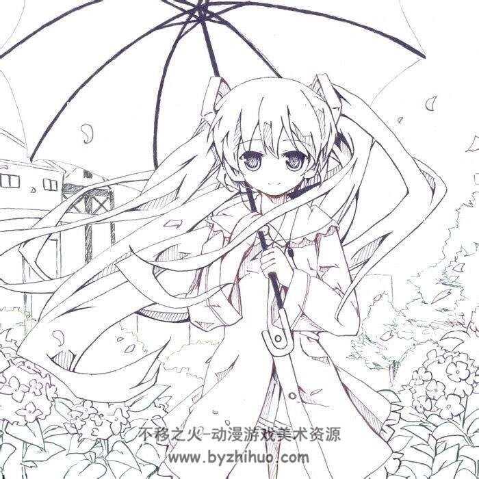 精美美少女线稿插画图包分享 962P