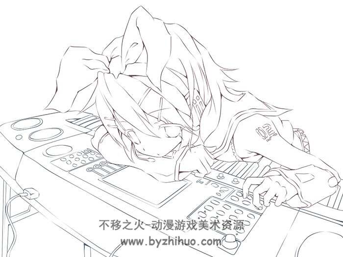 精美美少女线稿插画图包分享 962P